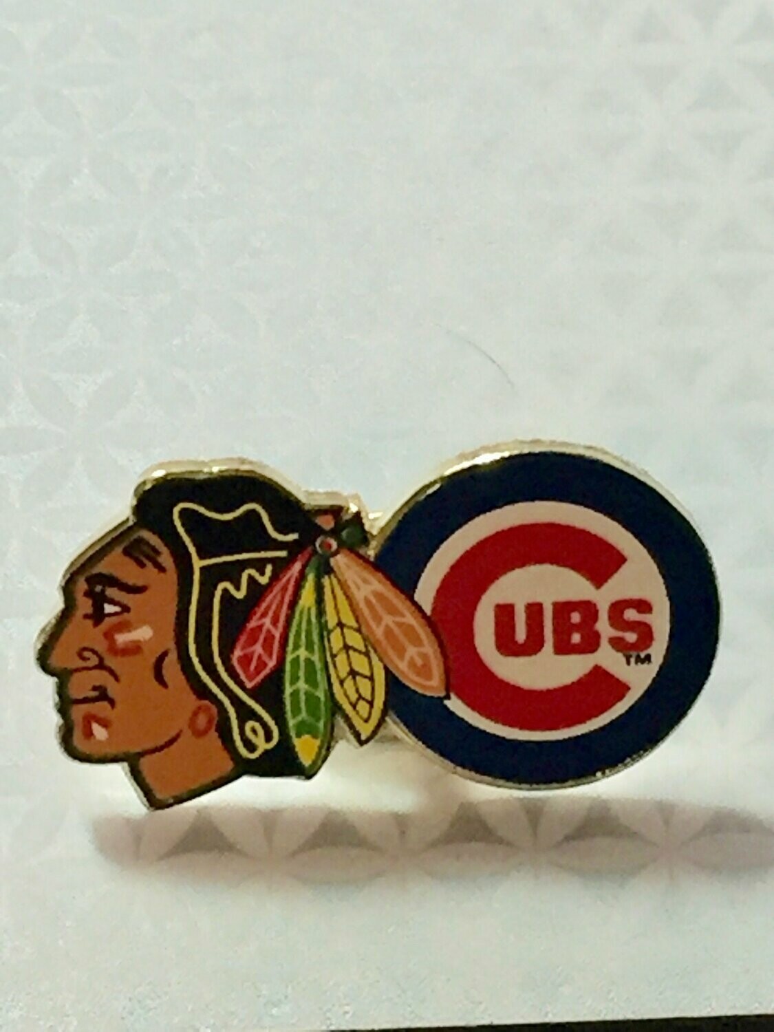 Chicago Blackhawks Logo and Cubs Logo Lapel Pin