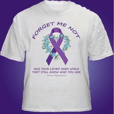 X-LARGE (WHITE) UNISEX "Forget Me Not" Alzheimer's Awareness Shirt