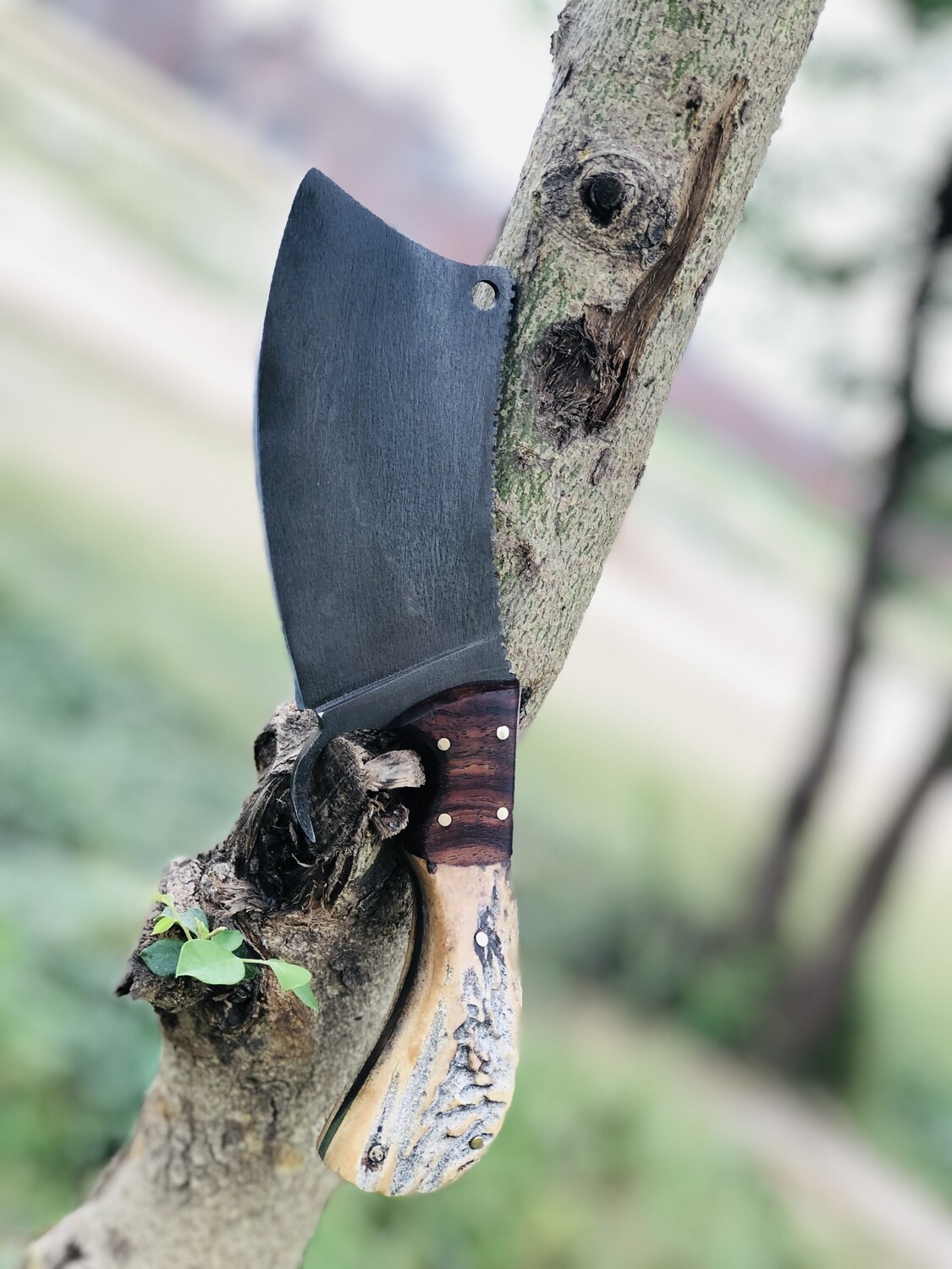 Steel Handmade Cleaver Chopper with Elk Handle