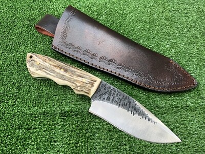 Handmade 1095 Steel Skinner Knife With Deer Antler Handle