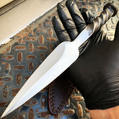 Rail Road spike dagger knife With Leather Sheath