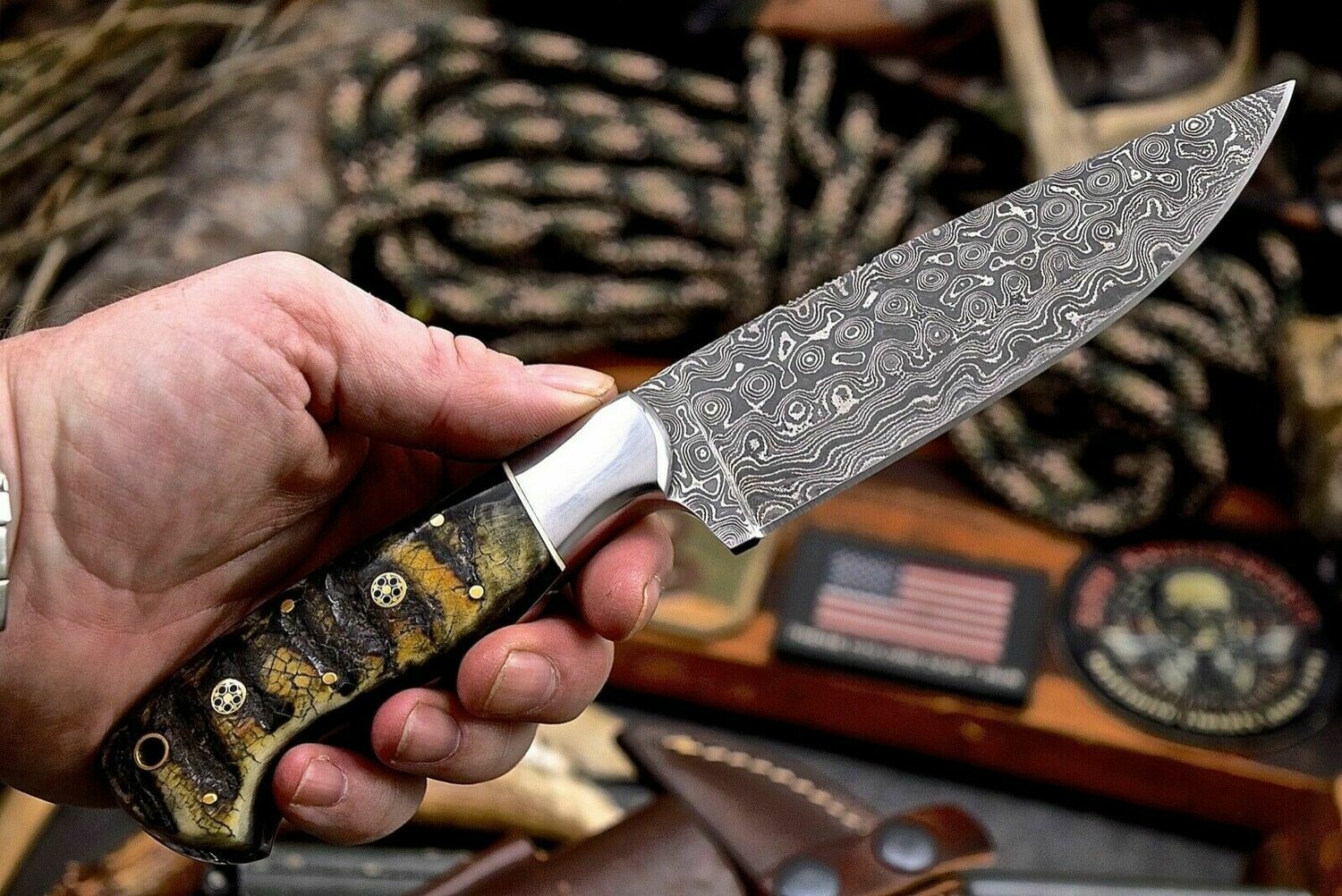 Skinner Knife With Ram Horn Handle- TAR  09