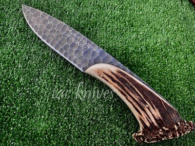 Stone Textured Antler Handle Outdoor Hunting Knife