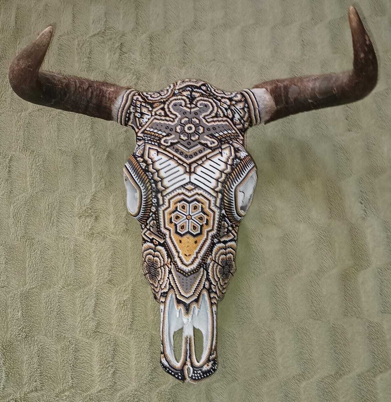 "Golden Black Cow Skull II"