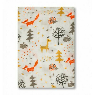 Bamboo Muslin Blankets - Foxes in the Wood