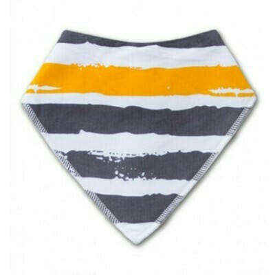Bandana Bib - Yellow & Grey Stripe