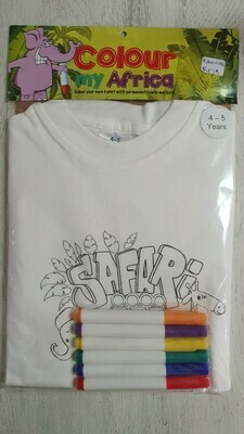 Colour Me In Tshirt - Safari Drive 5-6yrs