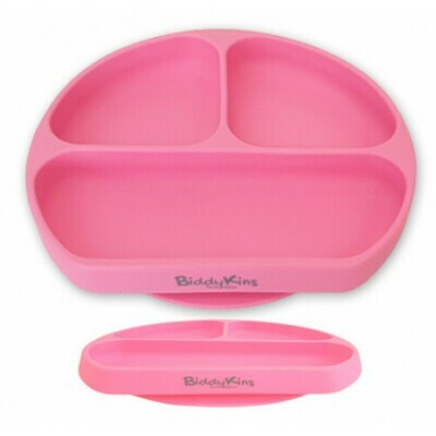 Silicone 3 Division Suction Plate - Pink