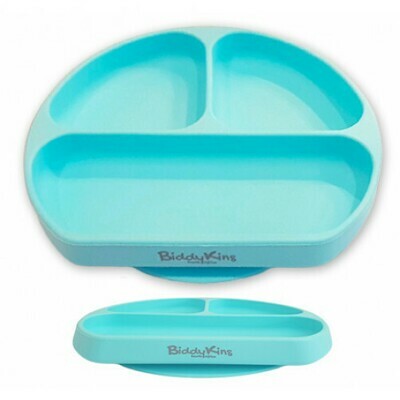 Silicone 3 Division Suction Plate - Blue