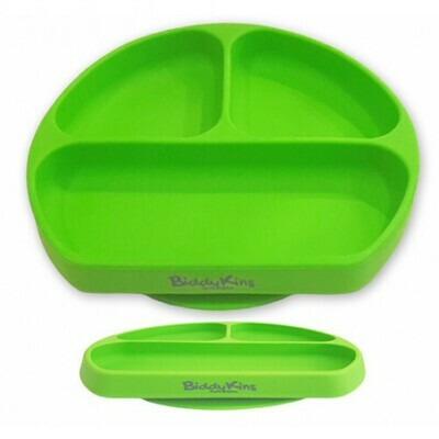 Silicone 3 Division Suction Plate - Green