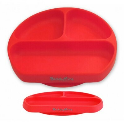 Silicone 3 Division Suction Plate - Red