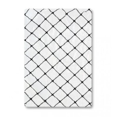 Bamboo Muslin Blankets - White Black Grid Pattern
