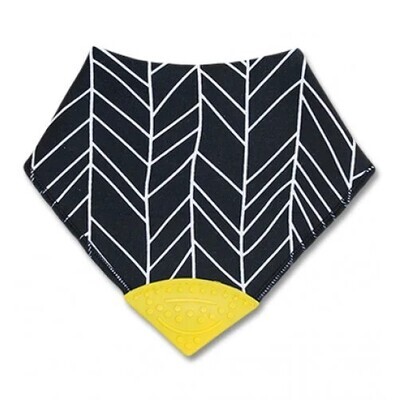 Teether Bibs - Black With White Pattern