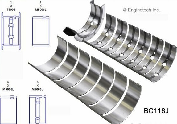 Engine Tech Main Bearing Set  98-02  03-09