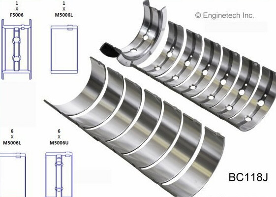 Engine Tech Main Bearing Set   89-98