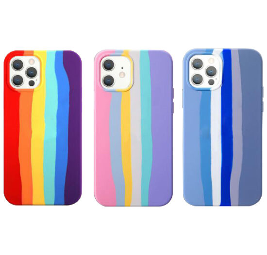 Rainbow Liquid Silicone Case Cover For iPhones