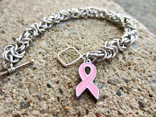 Byzantine Pink Ribbon Bracelet