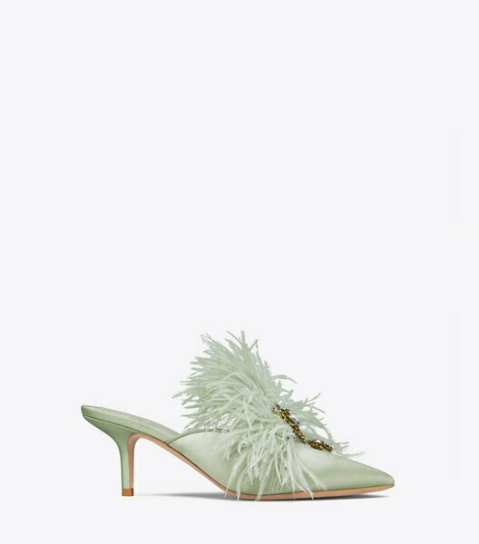 tory burch feather mules