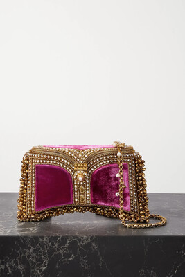 MAE CASSIDY embellished velvet clutch