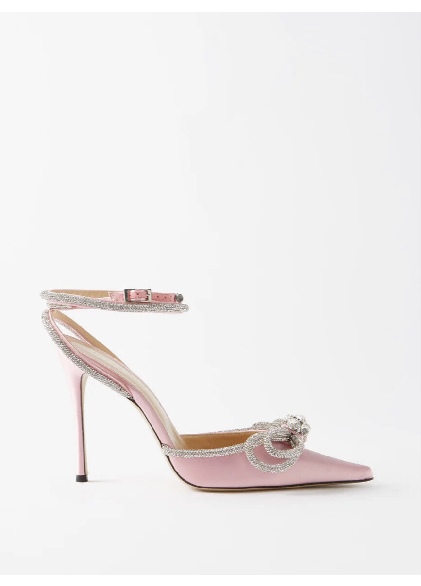  Crystal-embellished 110 silk pumps