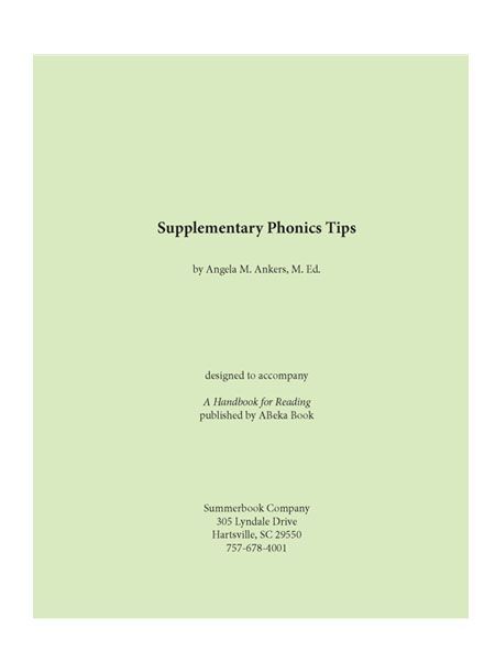 Supplementary Phonics Tips ebook