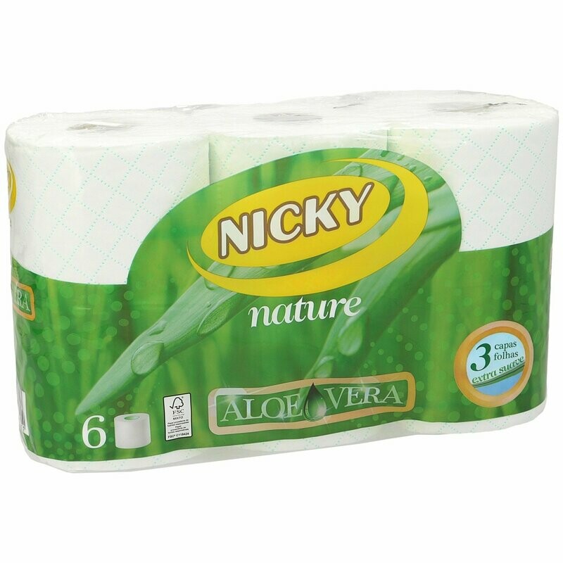 PAPEL HIGIENICO NICKY NATURE 6 ROLLOS