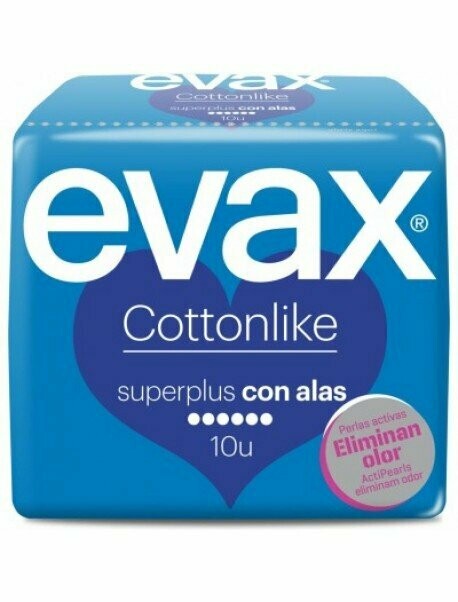 COMPRESA EVAX COTTONLIKE SUPERPLUS ALAS 10UDS