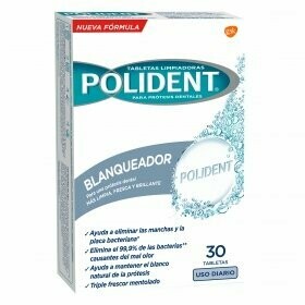 LIMPIADOR DENTADURAS POLIDENT BLANQUEADOR 30 PASTILLAS