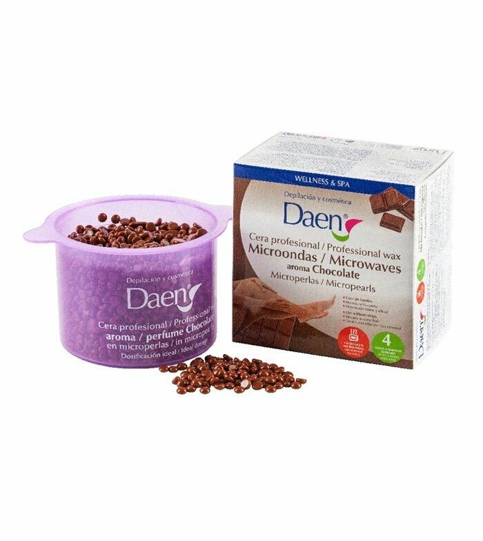 CERA DEPILATORIA DAEN MICROPERLAS CHOCOLATE PARA MICROONDAS