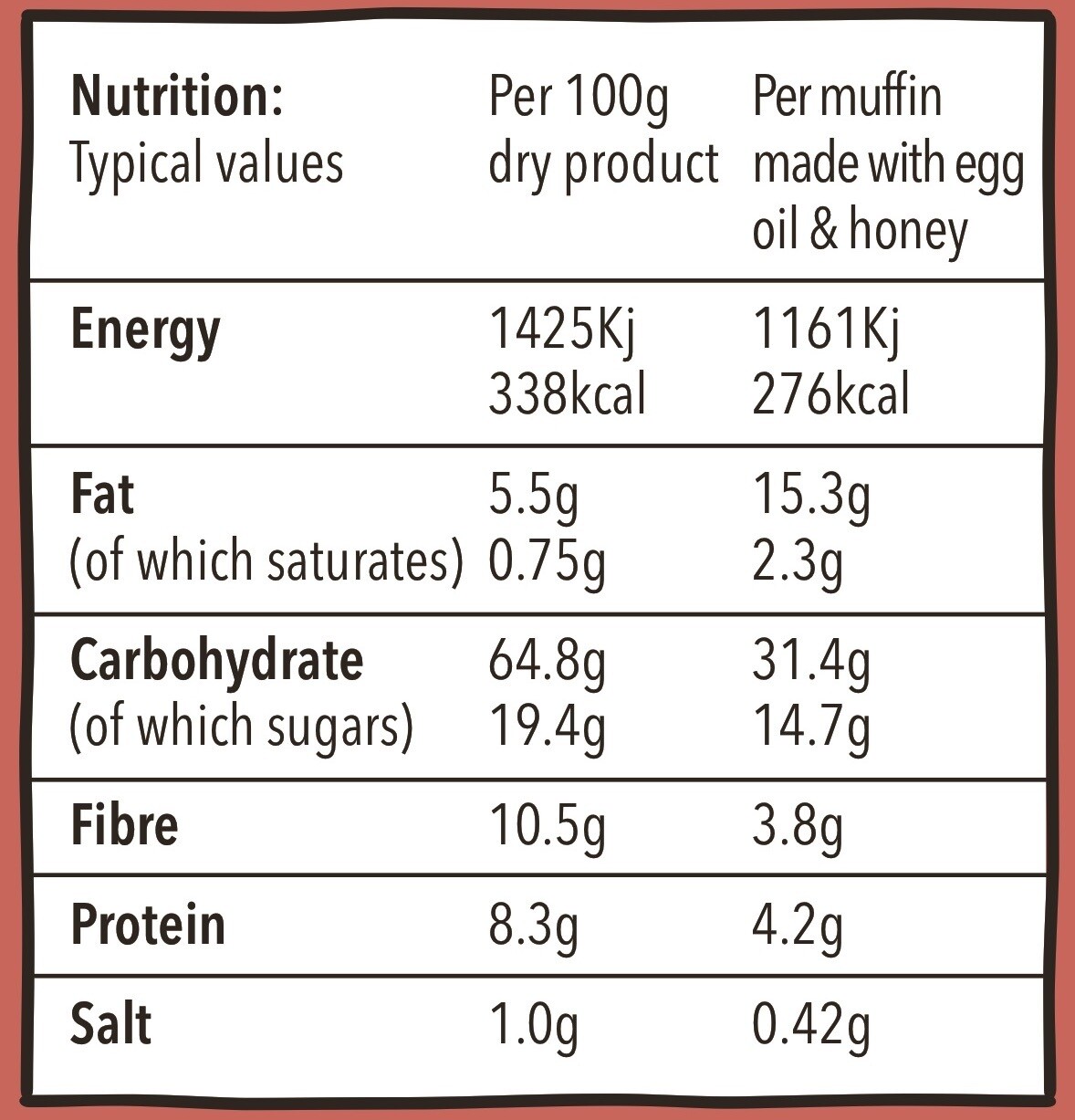 Case of 8 - Carrot Muffin Mix Mix with oats and flax (gluten-free) FREE shipping