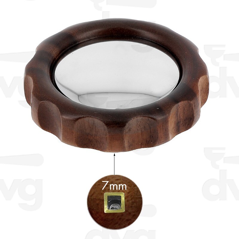 POMO VÁLVULA NOGAL CON TAPÓN LATÓN CROMADO 7X7 (2 PIEZAS)