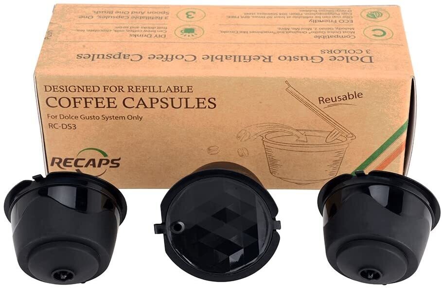 RECAPS Cápsulas recargables de café reutilizables compatibles con Dolce Gusto Brewers,