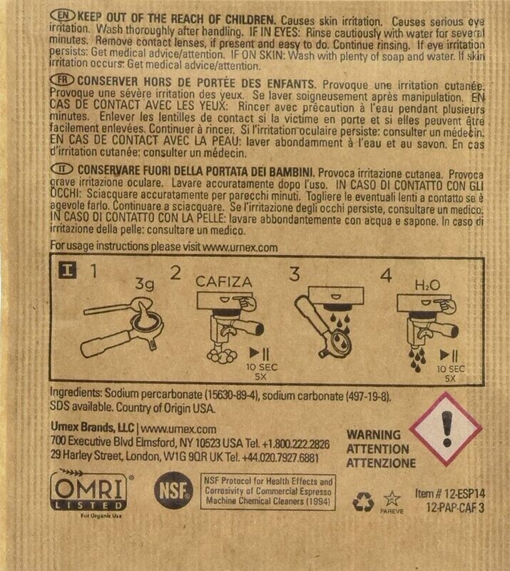 Urnex Cafiza - Polvo en sobre de (0.25 oz.)