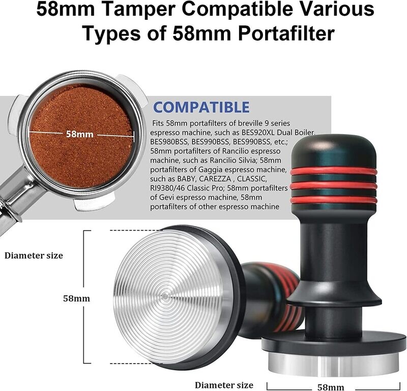 ICOFER 58mm Espresso Tamper Professional Barista 30 lbs.