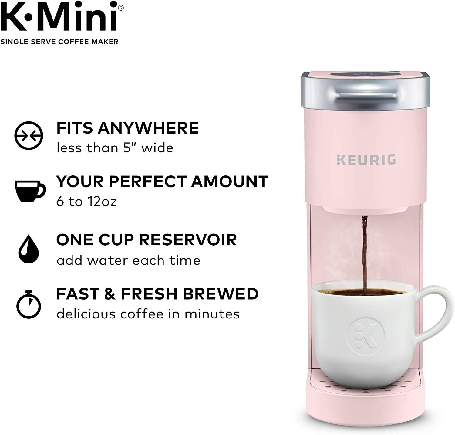 Keurig K - Mini Cafetera para Cápsulas PINK