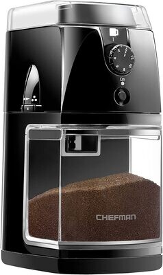 Molino Chefman de café eléctrico  rebabas –  17 opciones de ajustes capacidad tolva 2.8 oz.