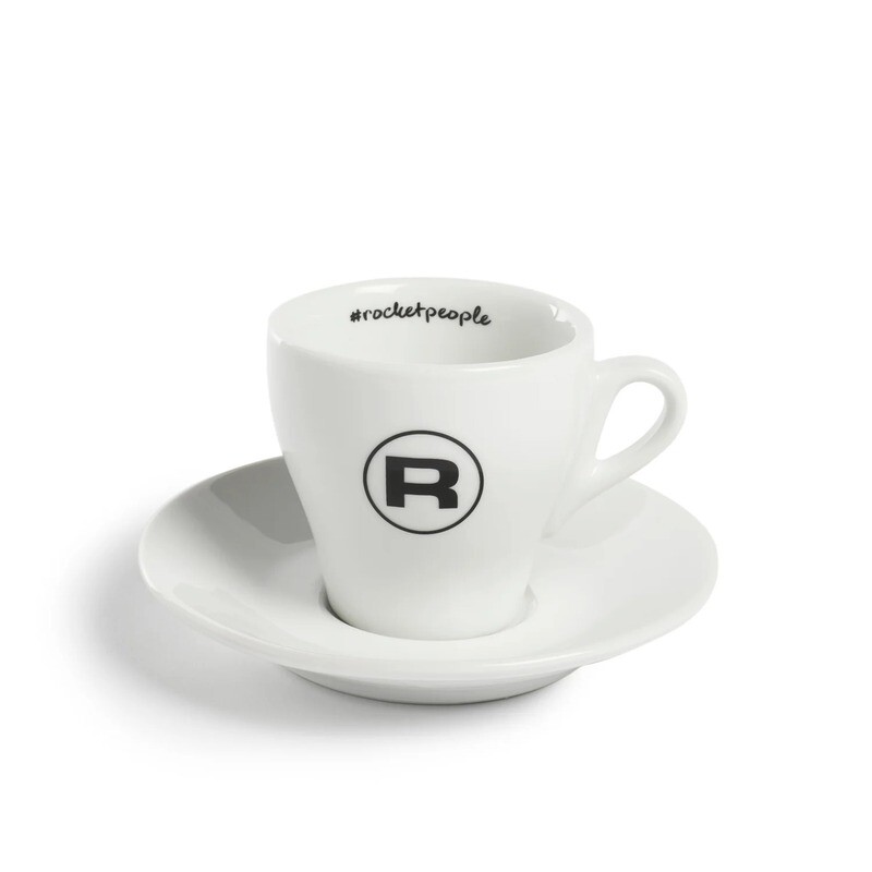 Taza Flat White Blanca con porcelana