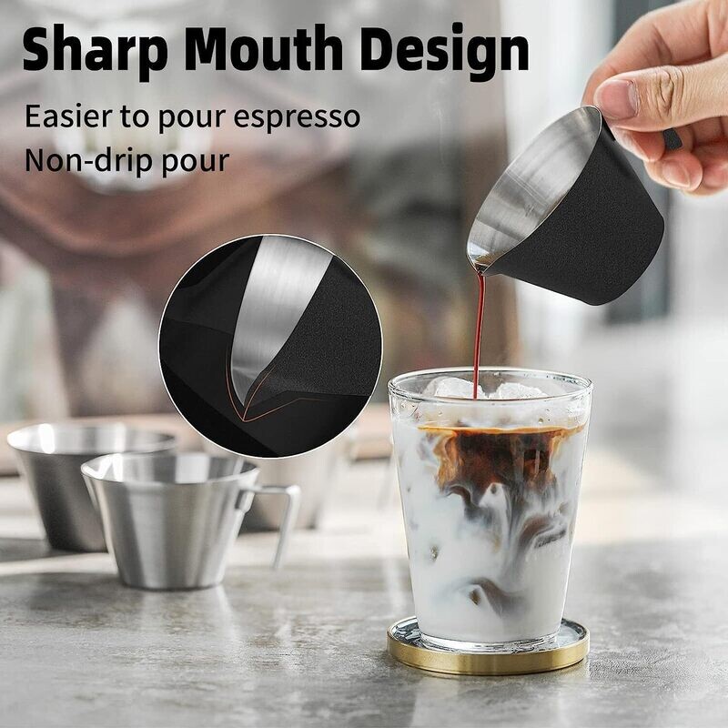 3BOMBER Oncero para espresso de 2 onzas, (paquete de 1) NEGRO