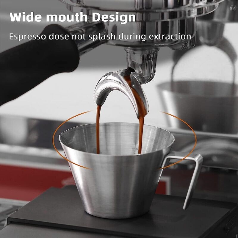 3BOMBER Oncero para espresso de 2 onzas, (paquete de 1) INOX