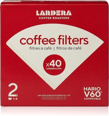 Filtros LARDERA #2 compatibles  V60, (Caja 40 unidades)