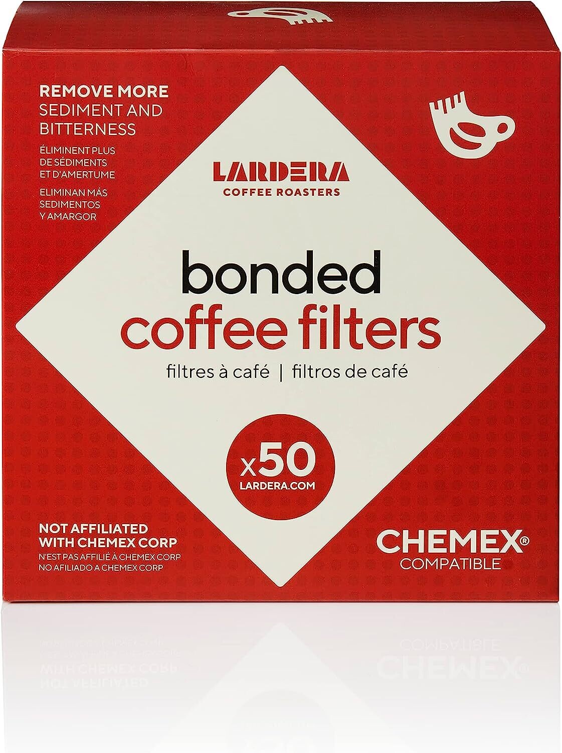 Filtros LARDERA compatibles con cafetera Chemex (Caja de 50 filtros)