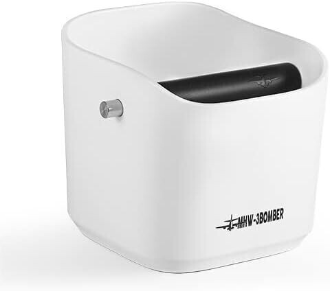 3BOMBER Espresso Knock Box Blanco 1.2L grande