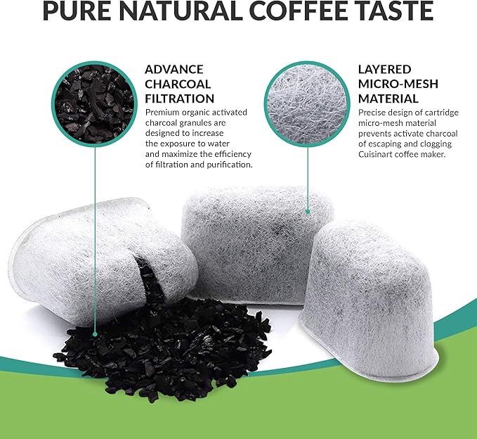 Cuisinart - Filtro de agua de repuesto de carbón activado