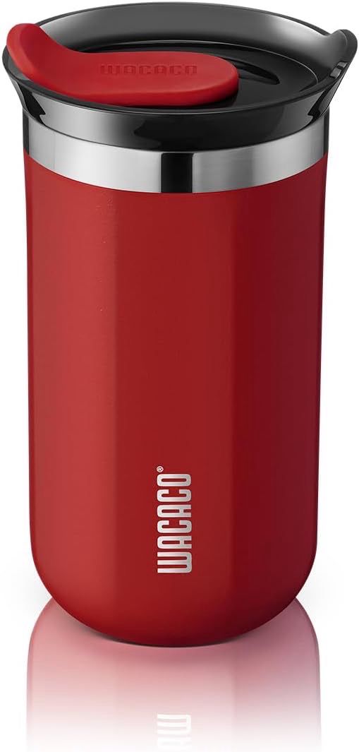 WACACO Octaroma Lungo - Taza de café aislada al vacío, vaso de viaje de acero inoxidable de doble pared con tapa para beber, 10 onzas líquidas (10.1 fl oz)