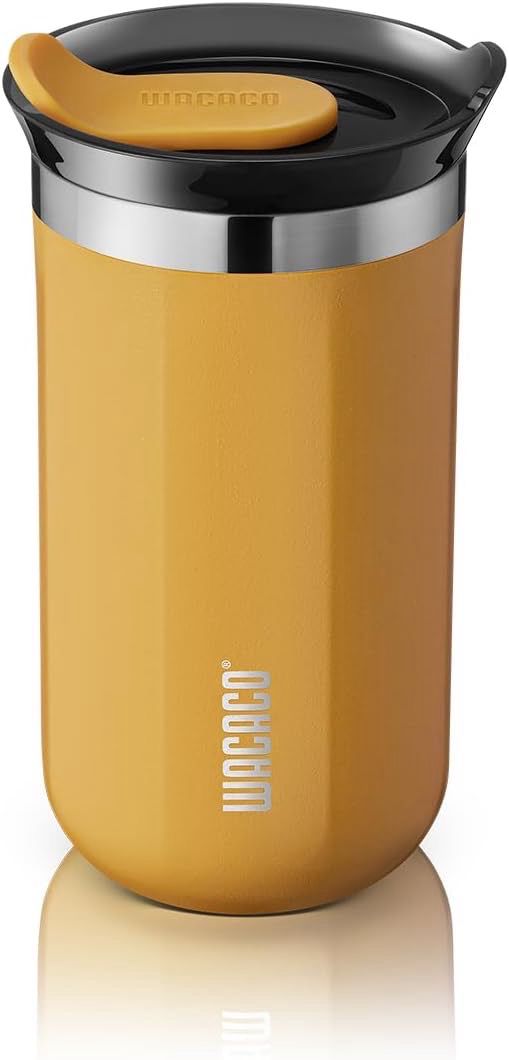 WACACO Octaroma Lungo - Taza de café aislada al vacío, vaso de viaje de acero inoxidable de doble pared con tapa para beber, 10 onzas líquidas (10.1 fl oz)