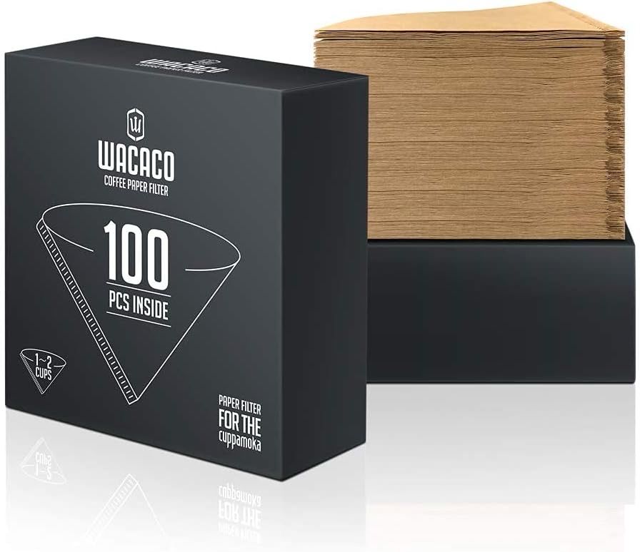 WACACO Filtros de café de papel para Cuppamoka, tamaño de 1-2 tazas, fibras de madera natural