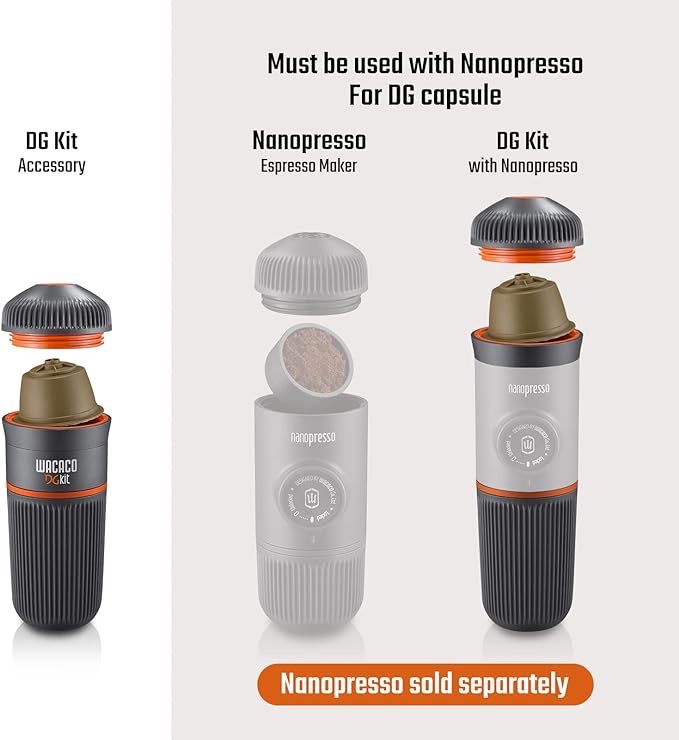WACACO Kit DG, accesorio para Nanopresso compatible con cápsulas de café DG, perfecto para viajes