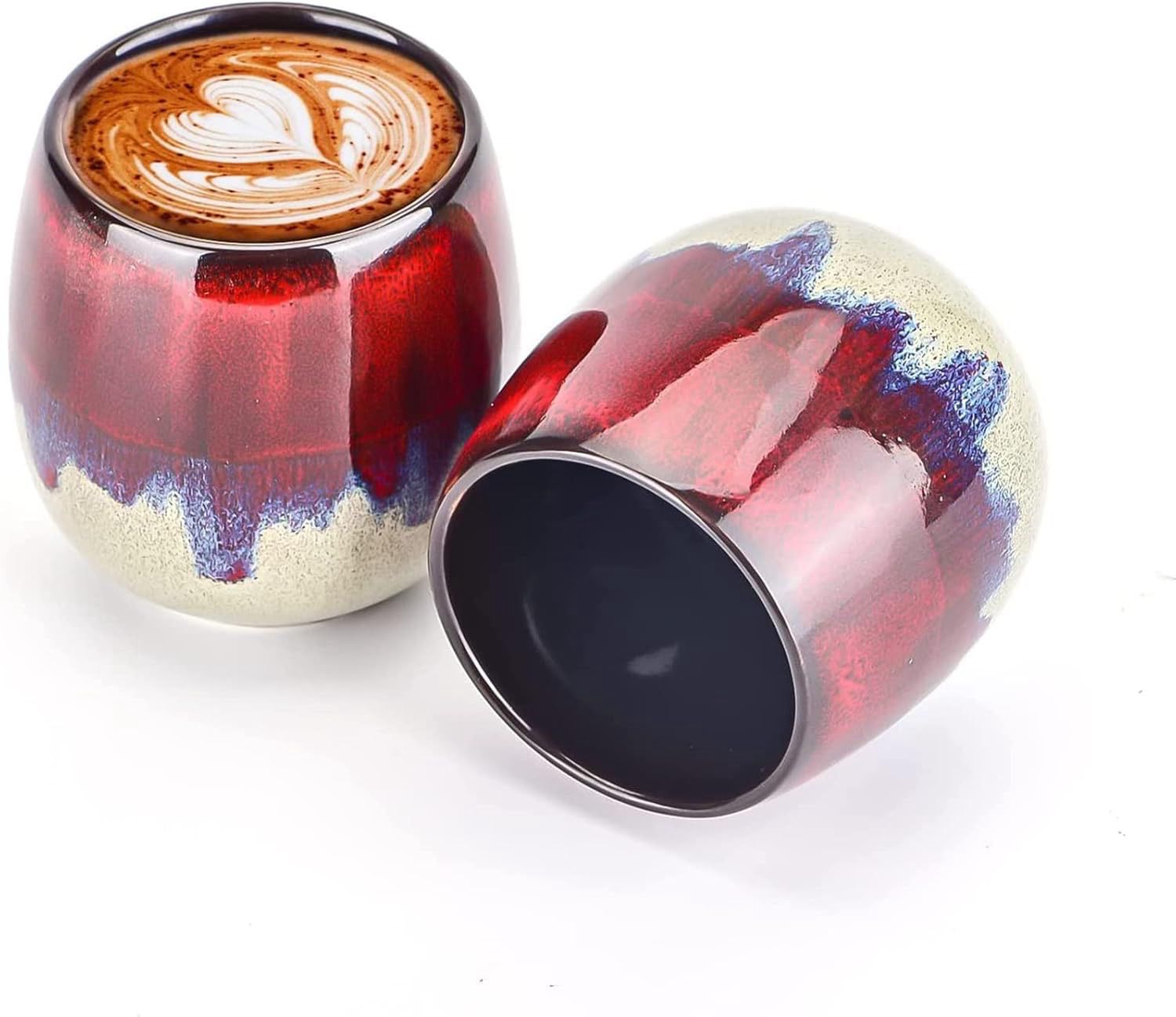 Tazas de cerámica para café color rojo (duo)