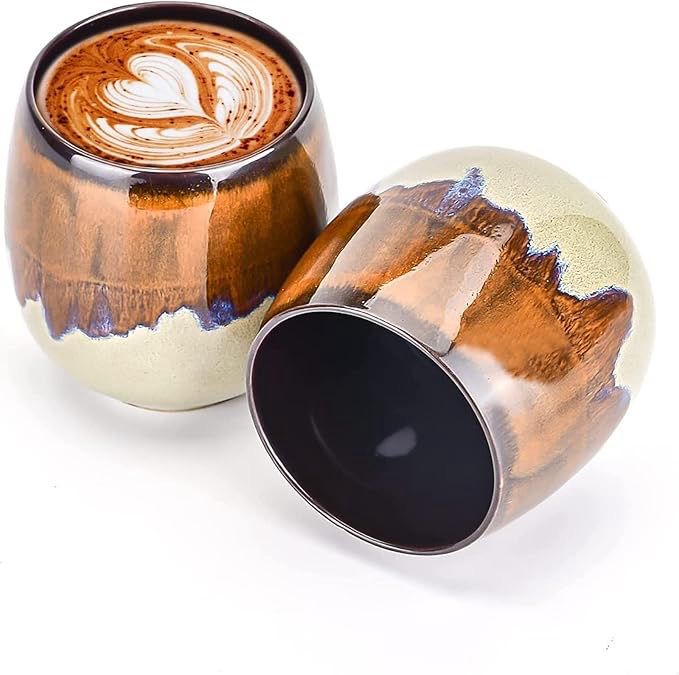 Tazas de cerámica para café color amarillo (duo)
