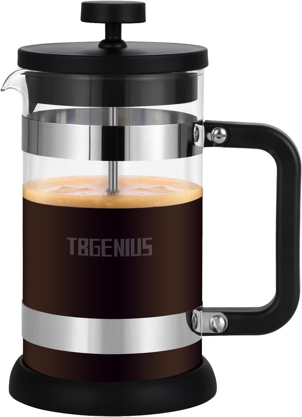FRENCH PRESS DE VIDRIO CON ACERO INO 21 OZ